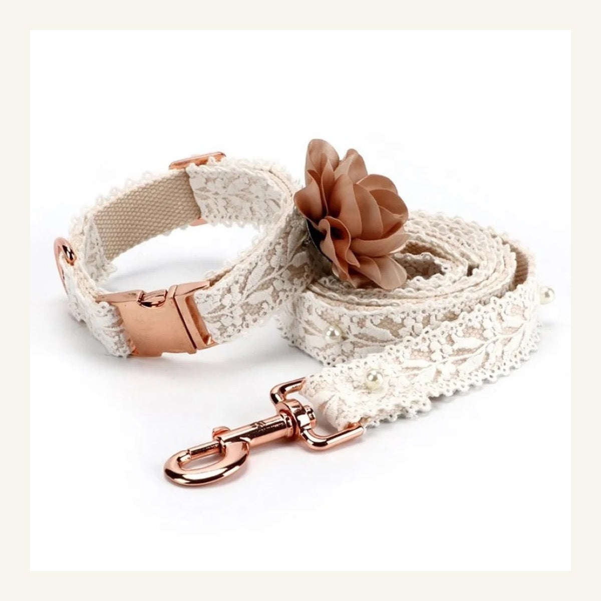 The Fleur Lace Collar & Leash Set