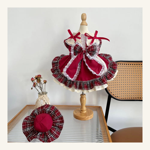 The Bordeaux Plaid Occasion Dress