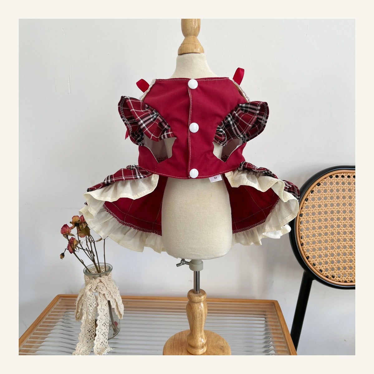 The Bordeaux Plaid Occasion Dress