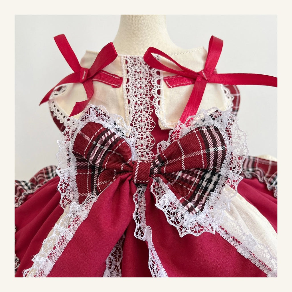 The Bordeaux Plaid Occasion Dress