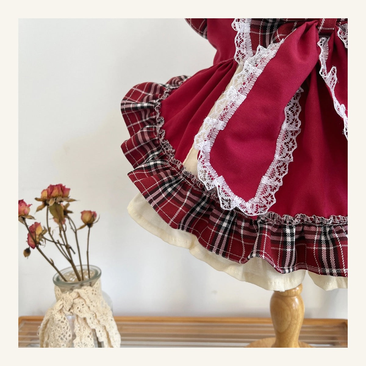 The Bordeaux Plaid Occasion Dress