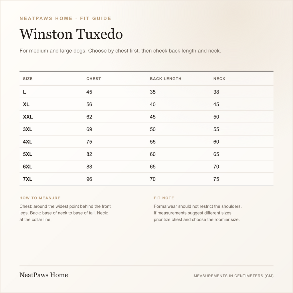 The Winston Tailored Pet Tuxedo