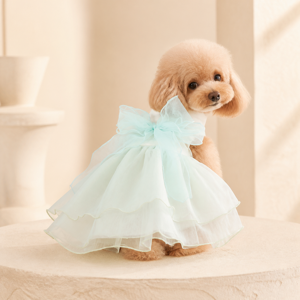 The Menthe Tulle Bow Dress